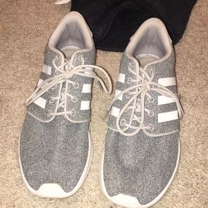 Adidas gray and white tennis shoes
